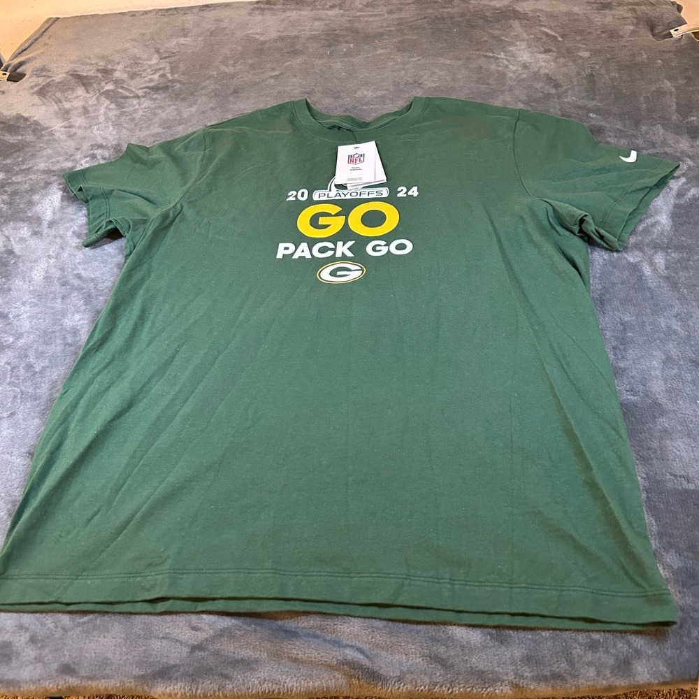 Nike Green Bay Packers T Shirt Adult Extra Large Green 2024 NFL Playoffs Graphic
